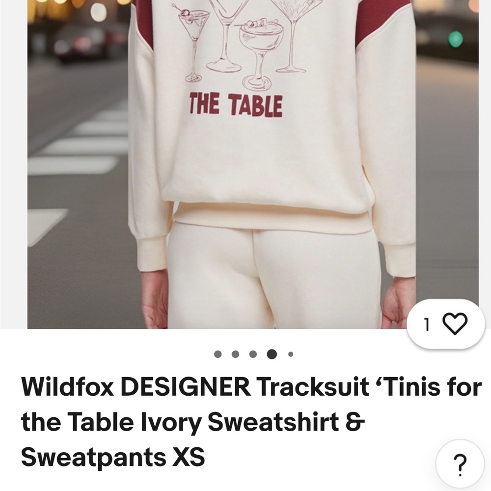 Wildfox “Tinis for the Table” Sweatshirt Burgundy Cocktail Graphic